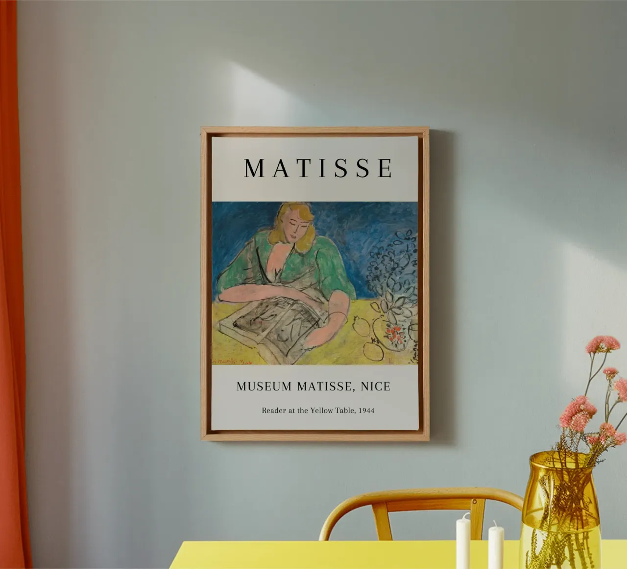 Lecteur Matisse à la table jaune 1944 Nice toile avec Caisse américaine de NorwesClub