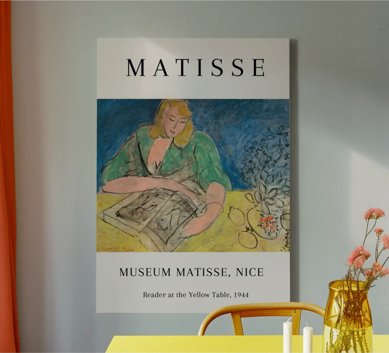 Lecteur Matisse à la table jaune 1944 Nice toile avec Caisse américaine de NorwesClub