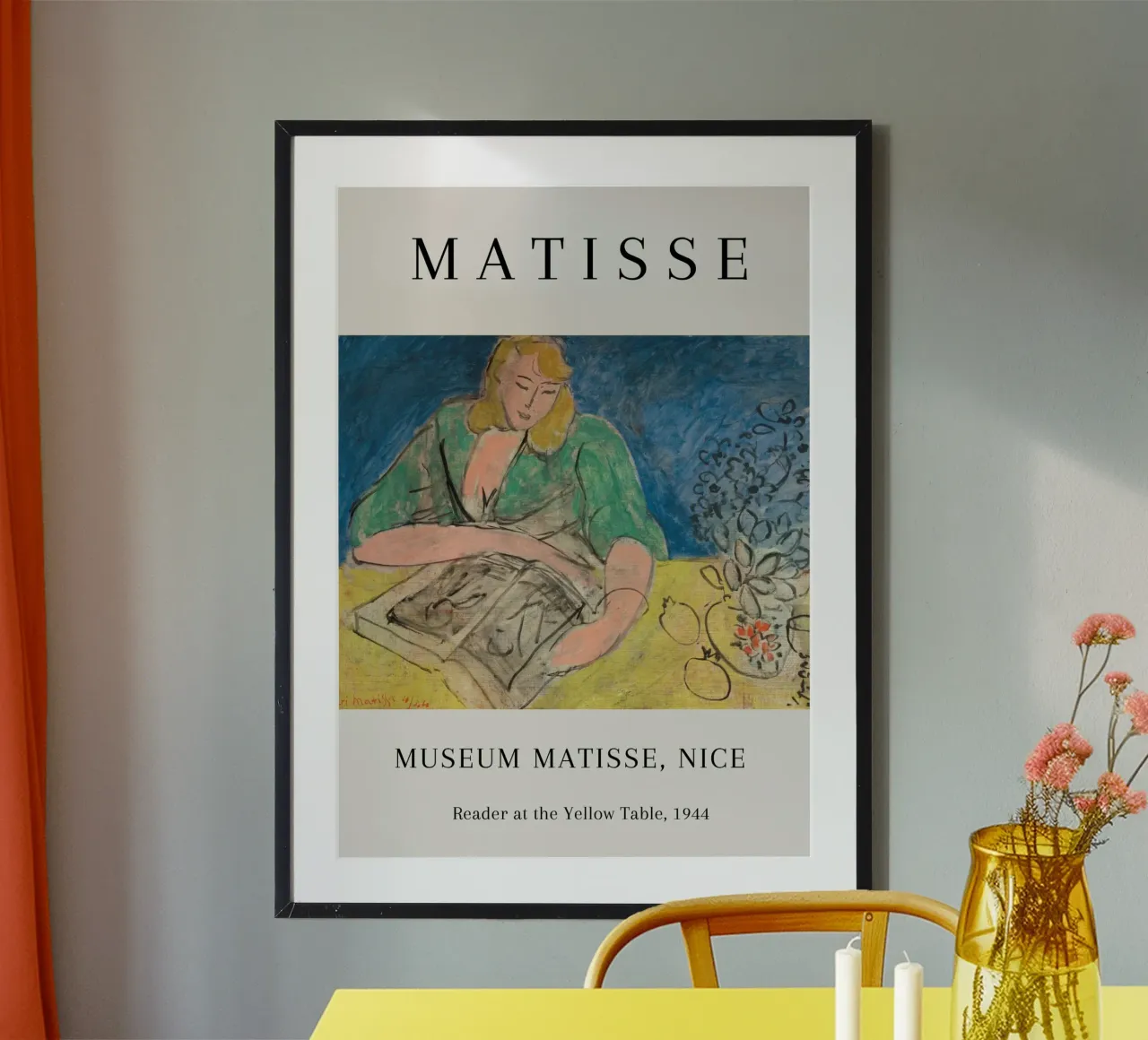 Lecteur Matisse à la table jaune 1944 Nice poster de NorwesClub