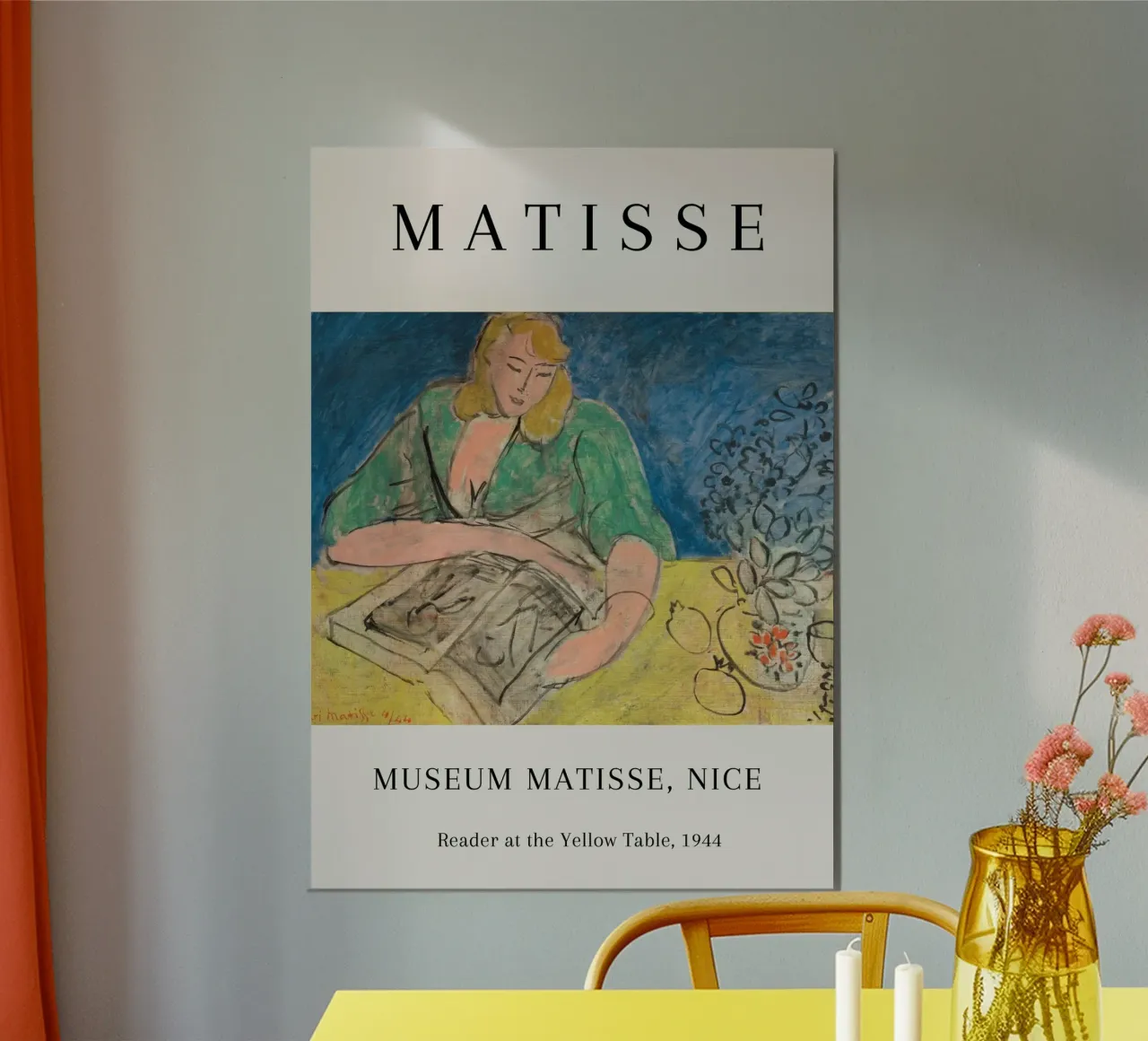 Lecteur Matisse à la table jaune 1944 Nice poster de NorwesClub