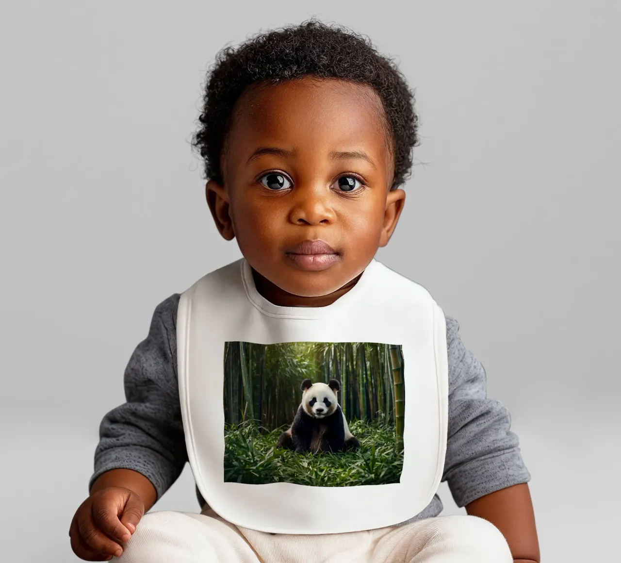 Panda ruht inmitten von üppigem Bambus in einem ruhigen Wald Babylätzchen von DesignDoodle
