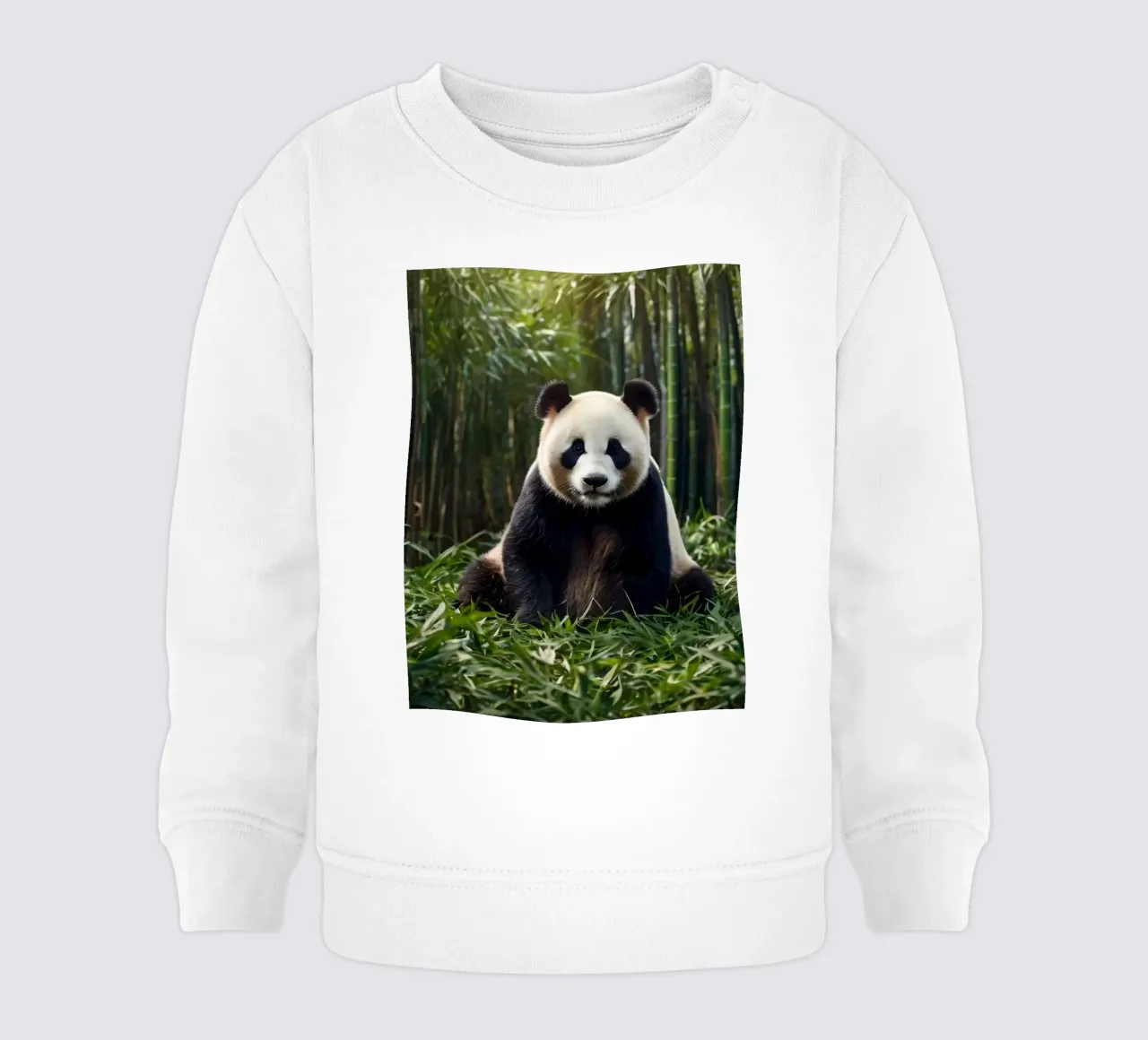 Panda che riposa tra i lussureggianti bambù di una foresta serena felpa neonato da DesignDoodle