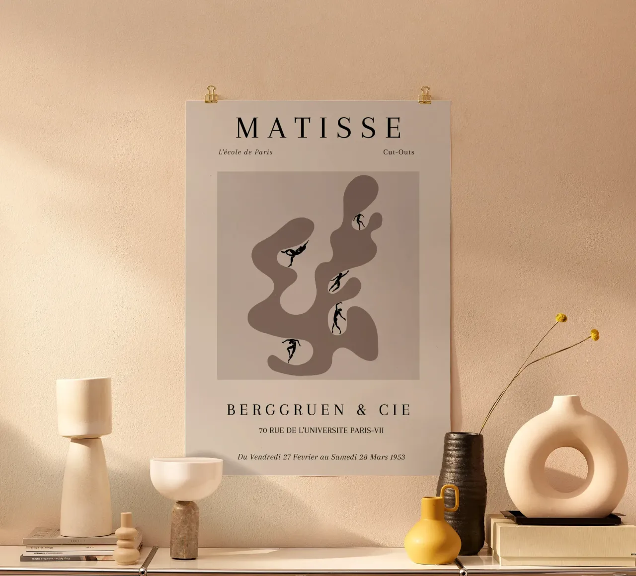 Matisse 1953 Forma ritagliata Figure danzanti Taupe poster da NorwesClub