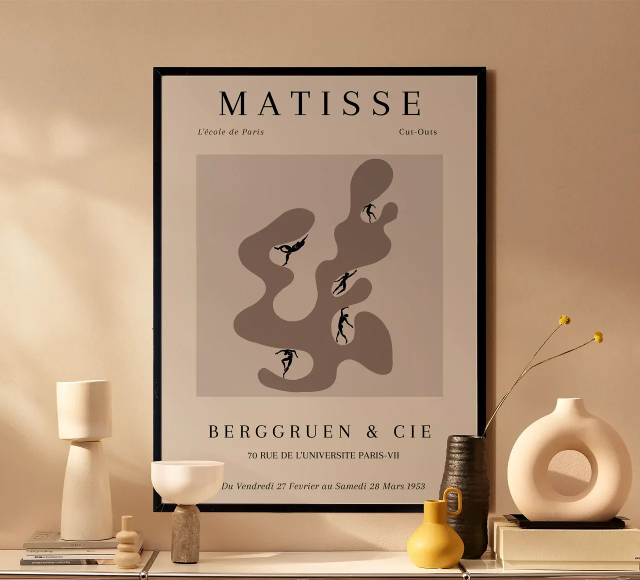 Matisse 1953 Forma ritagliata Figure danzanti Taupe poster da NorwesClub