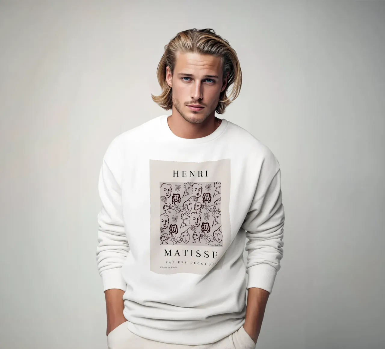 Henri Matisse Abstract Faces Botanical Pattern sweatshirt by NorwesClub