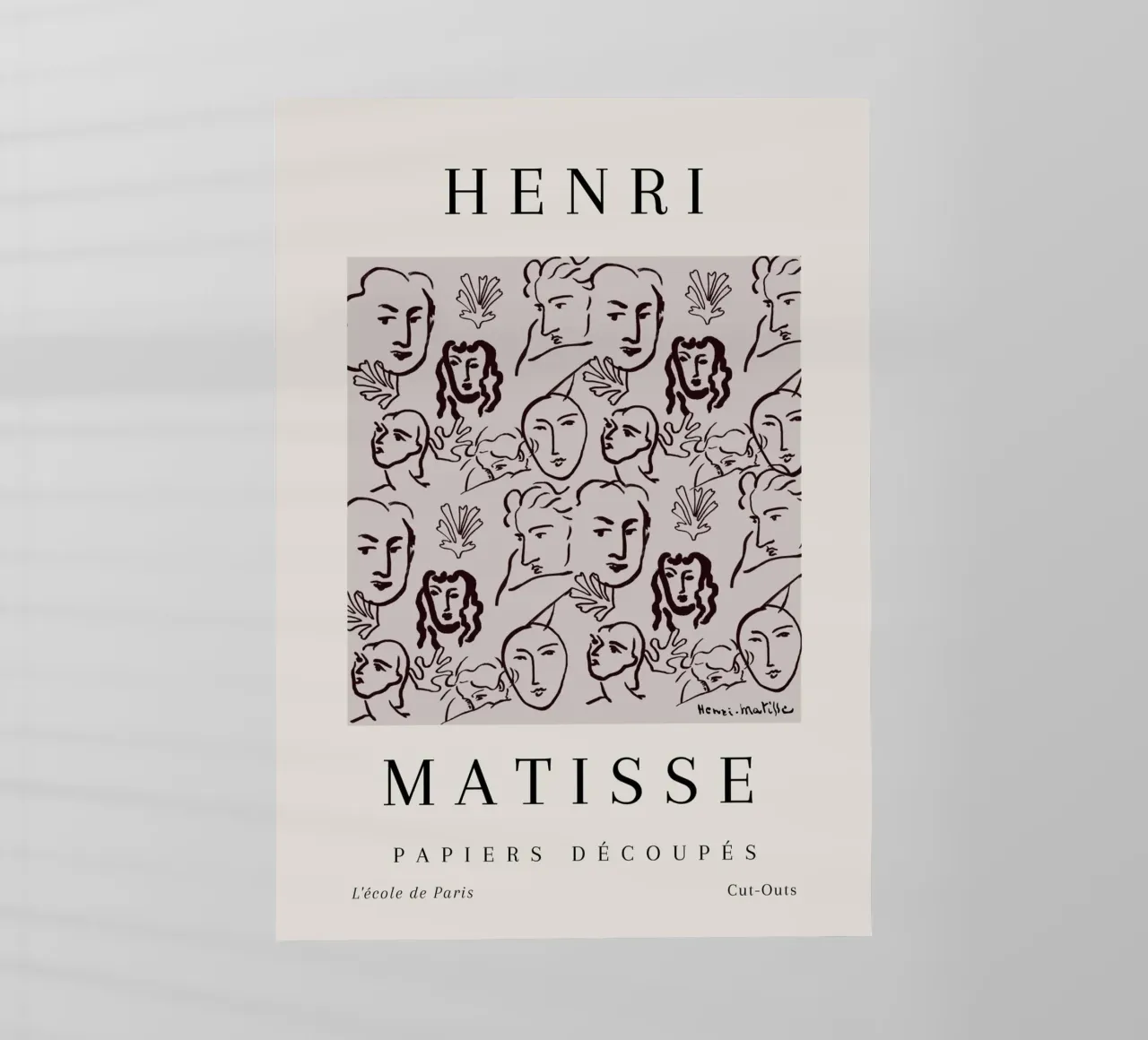Henri Matisse Volti astratti motivo botanico pellicola backlit da NorwesClub