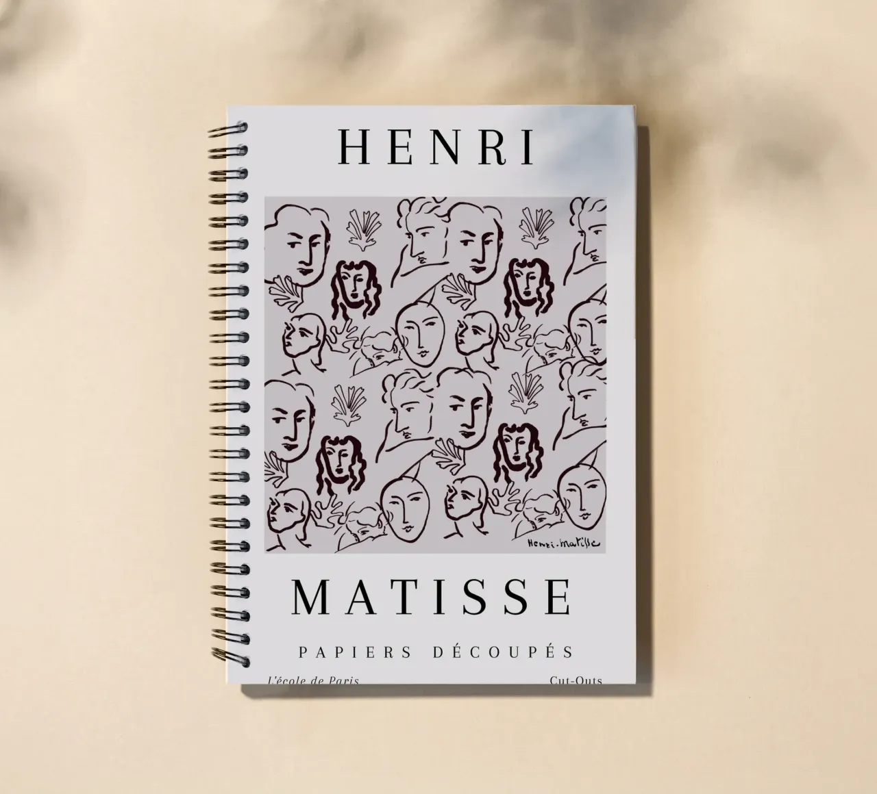 Henri Matisse Abstract Faces Botanical Pattern spiral notebook by NorwesClub