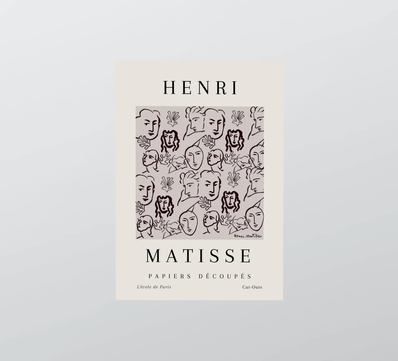 Henri Matisse Abstract Faces Botanical Pattern sticker by NorwesClub