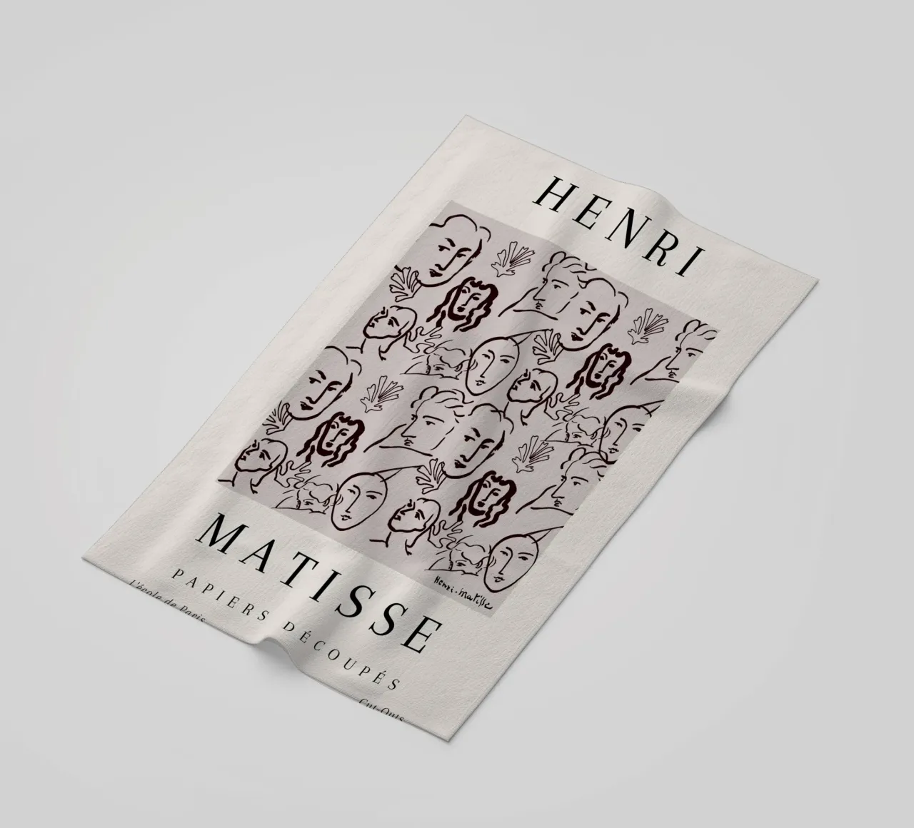 Henri Matisse Abstract Faces Botanical Pattern beach towel by NorwesClub