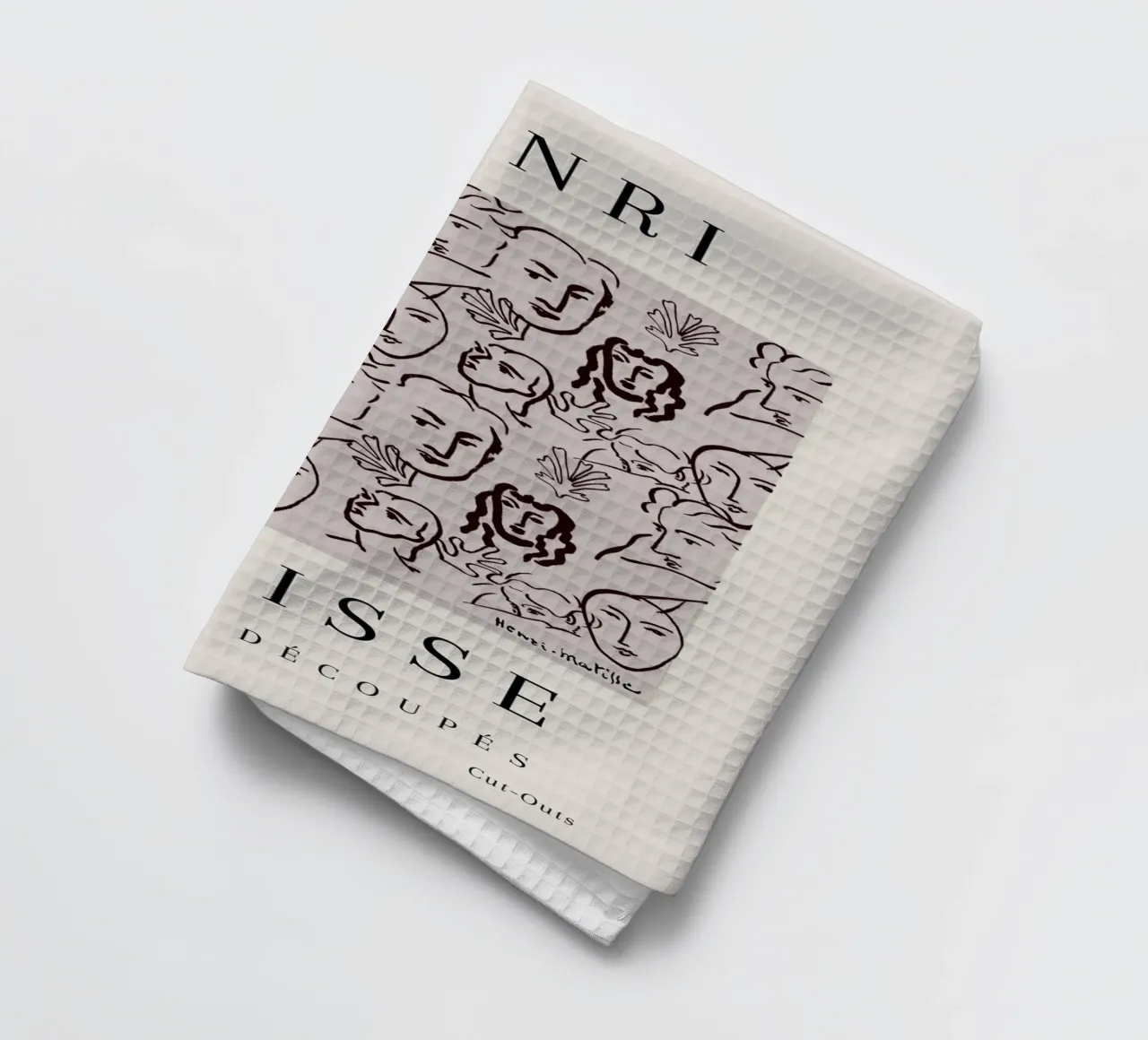 Henri Matisse Abstract Faces Botanical Pattern tea towel by NorwesClub