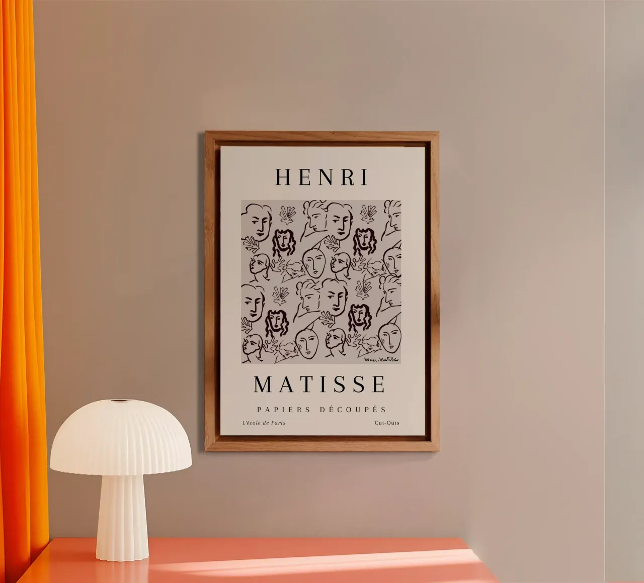 Henri Matisse Abstract Faces Botanical Pattern alu-dibond by NorwesClub