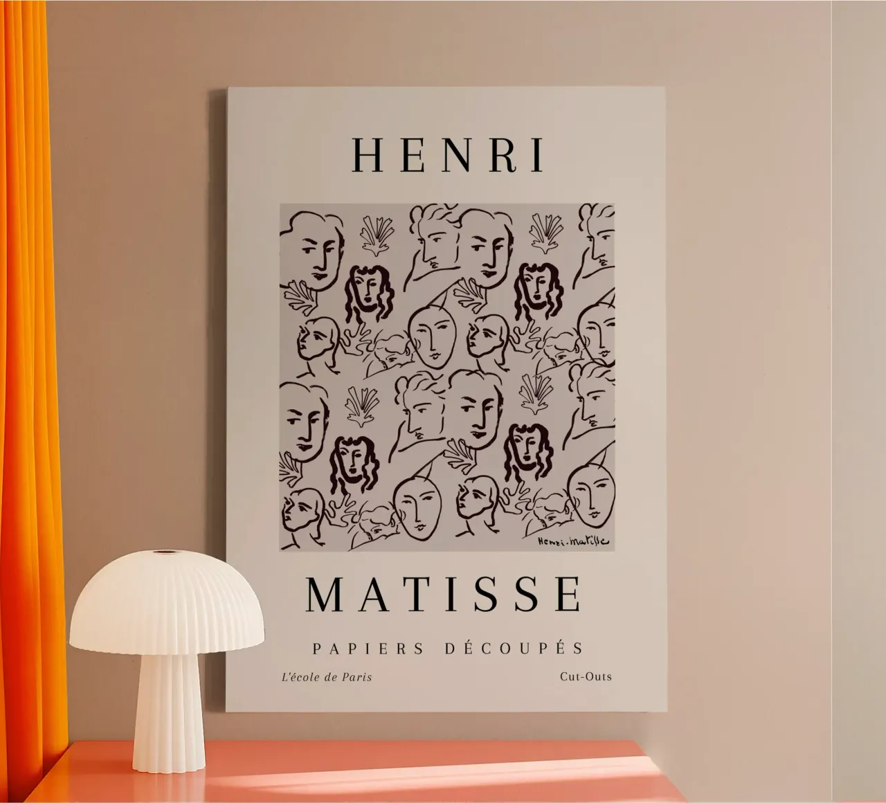 Henri Matisse Abstract Faces Botanical Pattern canvas by NorwesClub