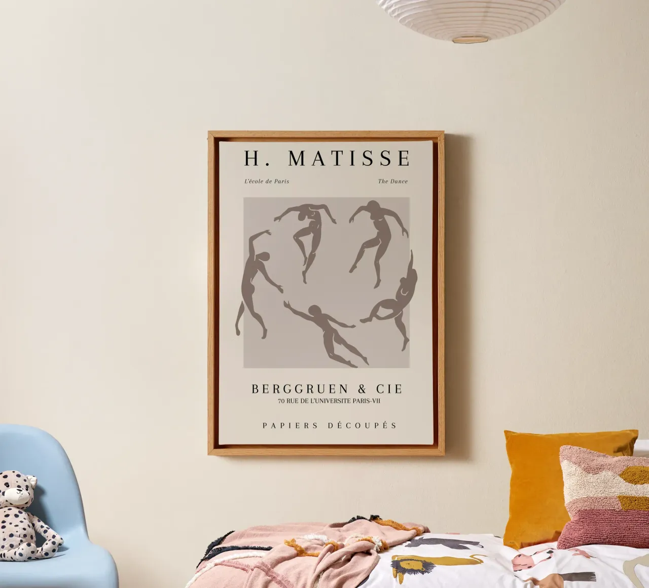 Henri Matisse De dans Iconisch abstract figuur Poster canvas met Baklijst van NorwesClub