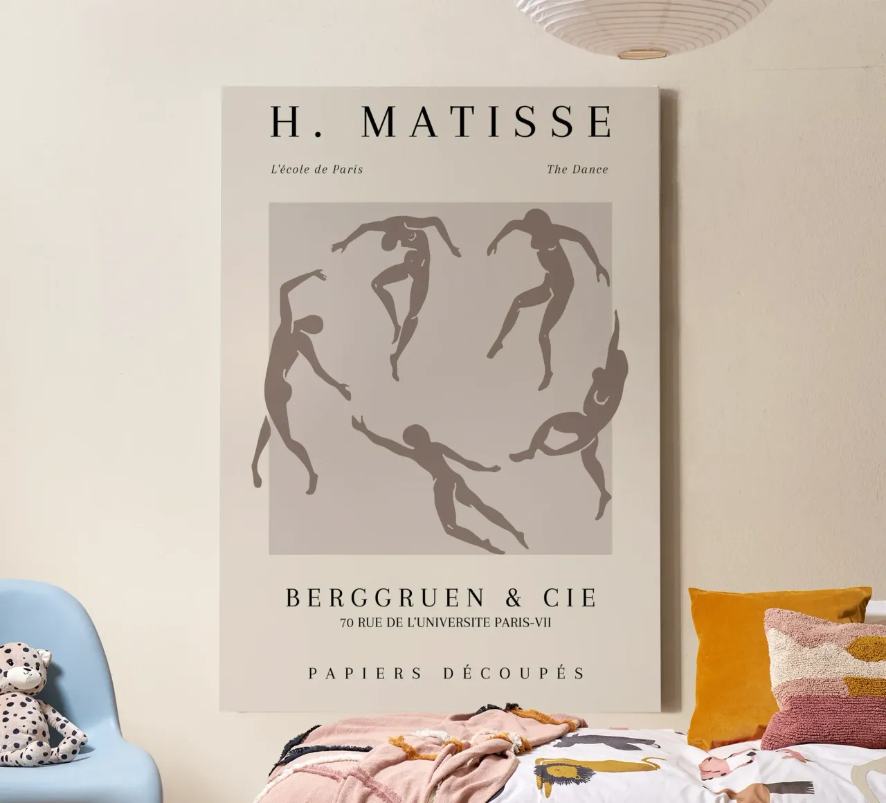 Henri Matisse De dans Iconisch abstract figuur Poster canvas met Baklijst van NorwesClub