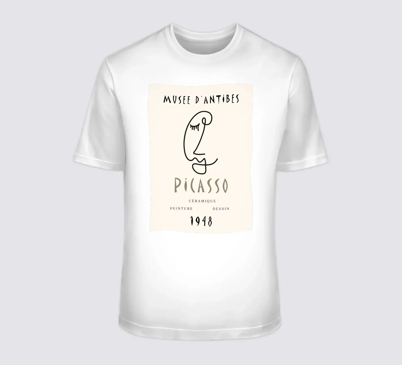 Picasso Musee D'Antibes 1948 Linea Viso Poster t-shirt da NorwesClub