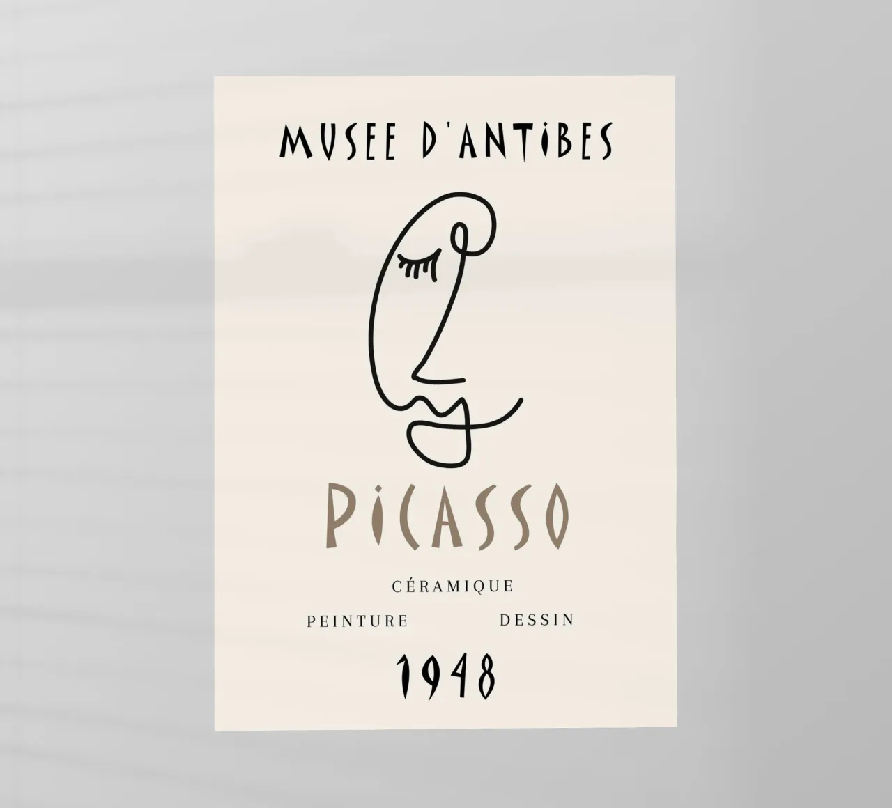 Picasso Musee D'Antibes 1948 Linea Viso Poster pellicola backlit da NorwesClub