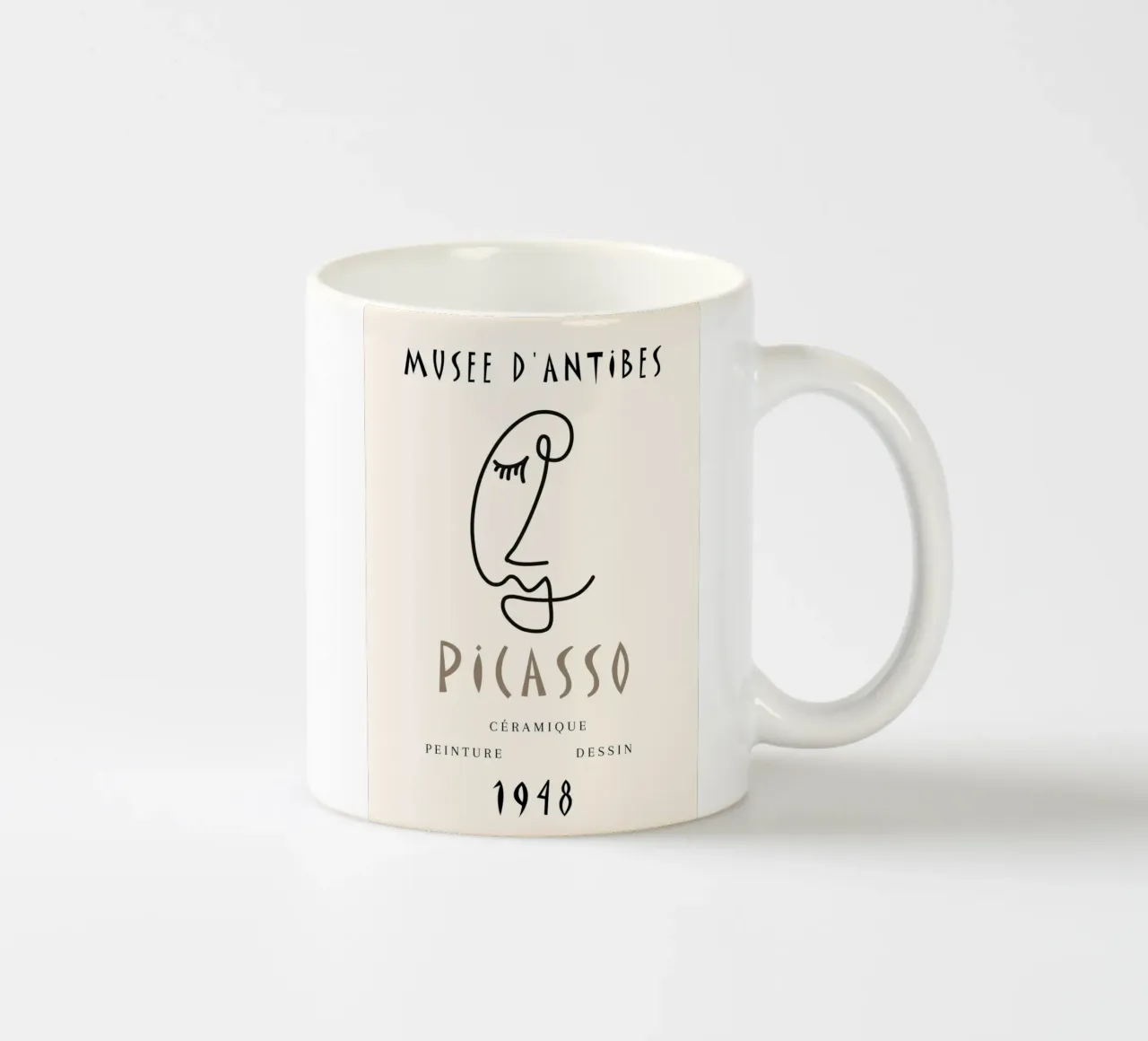 Picasso Musee D'Antibes 1948 Linea Viso Poster tazza in ceramica da NorwesClub