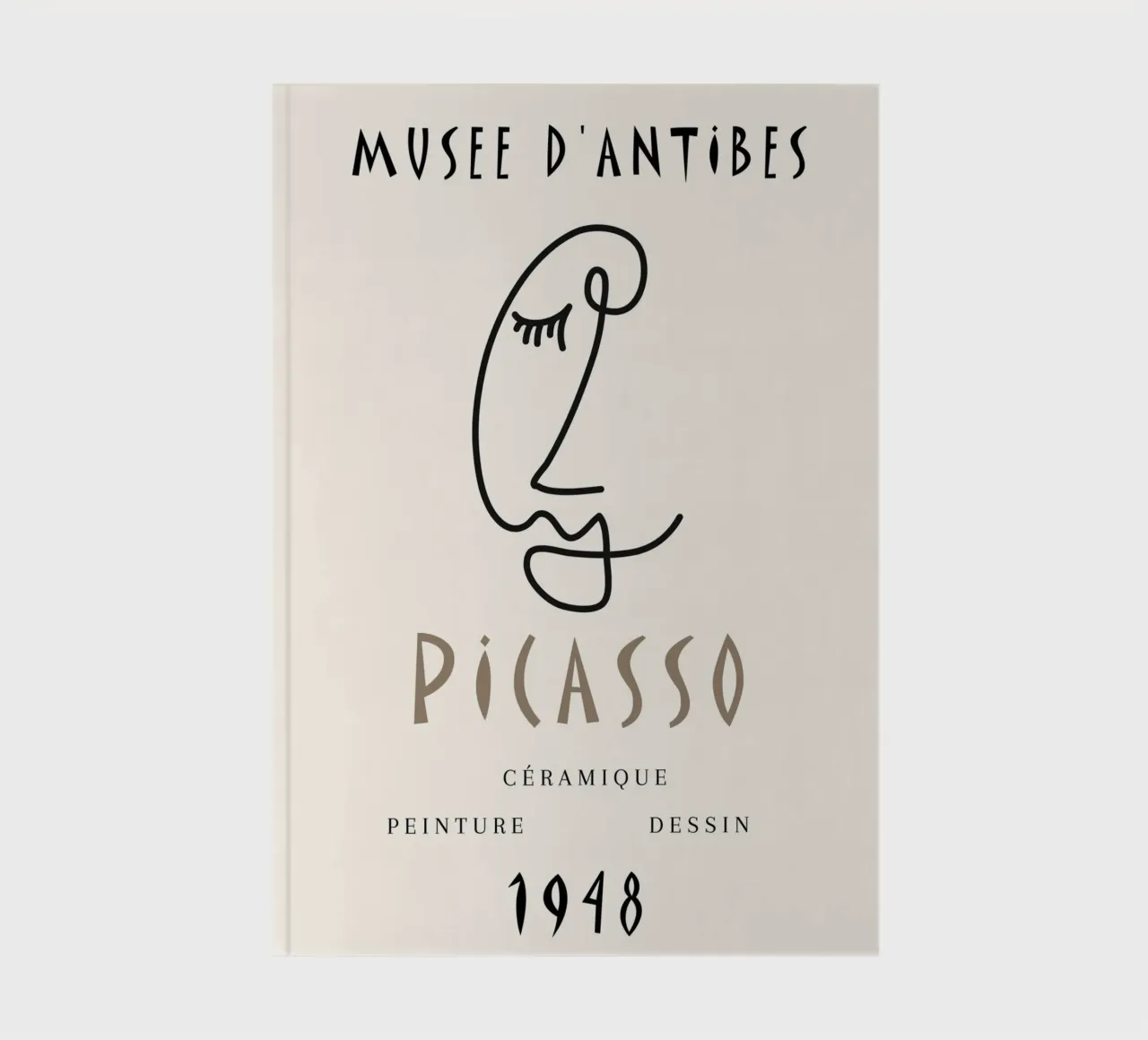 Picasso Musee D'Antibes 1948 Line Face Poster notebook by NorwesClub