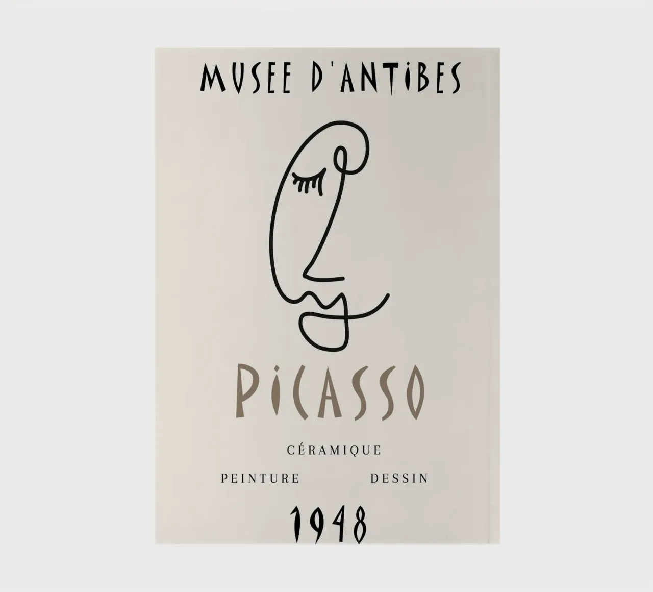 Picasso Musee D'Antibes 1948 Line Face Poster notebook by NorwesClub
