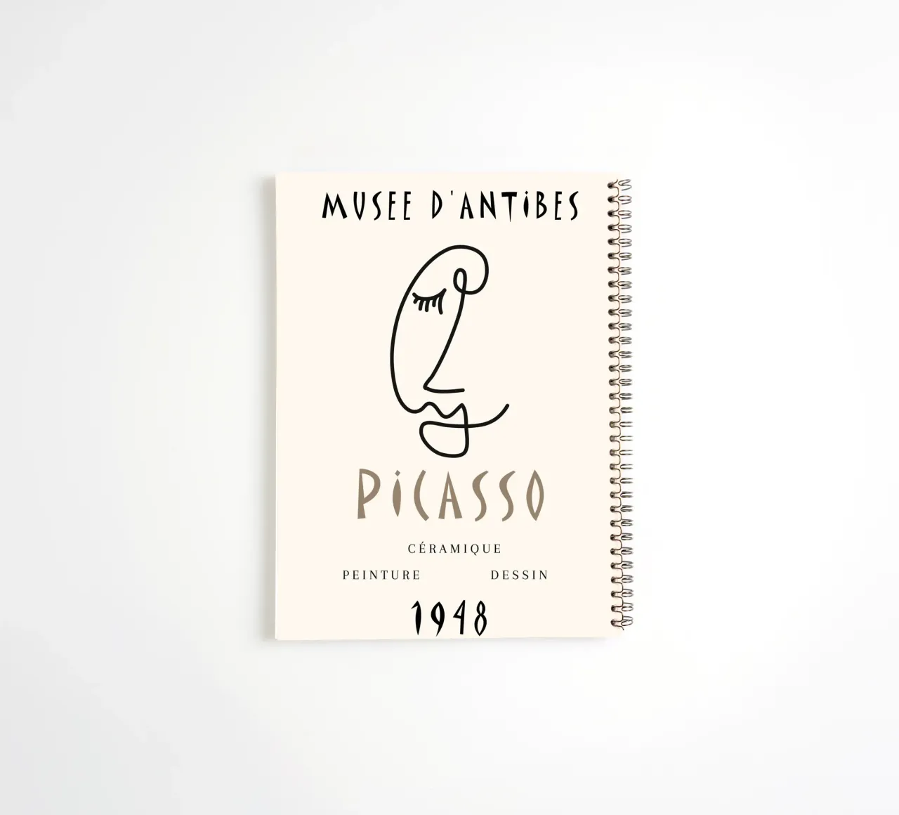 Picasso Musee D'Antibes 1948 Line Face Poster spiral notebook by NorwesClub