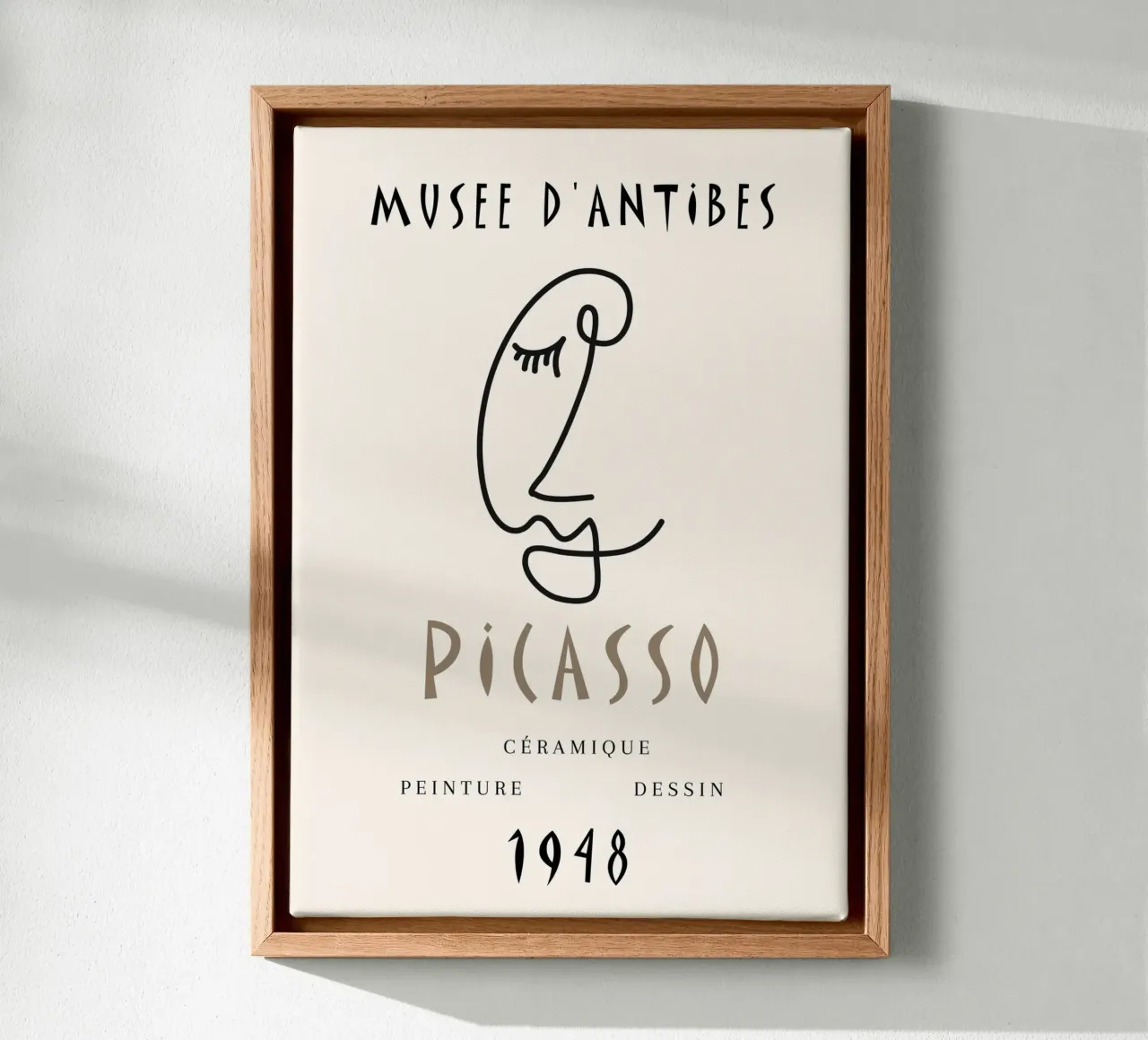 Picasso Musee D'Antibes 1948 Line Face Poster canvas by NorwesClub