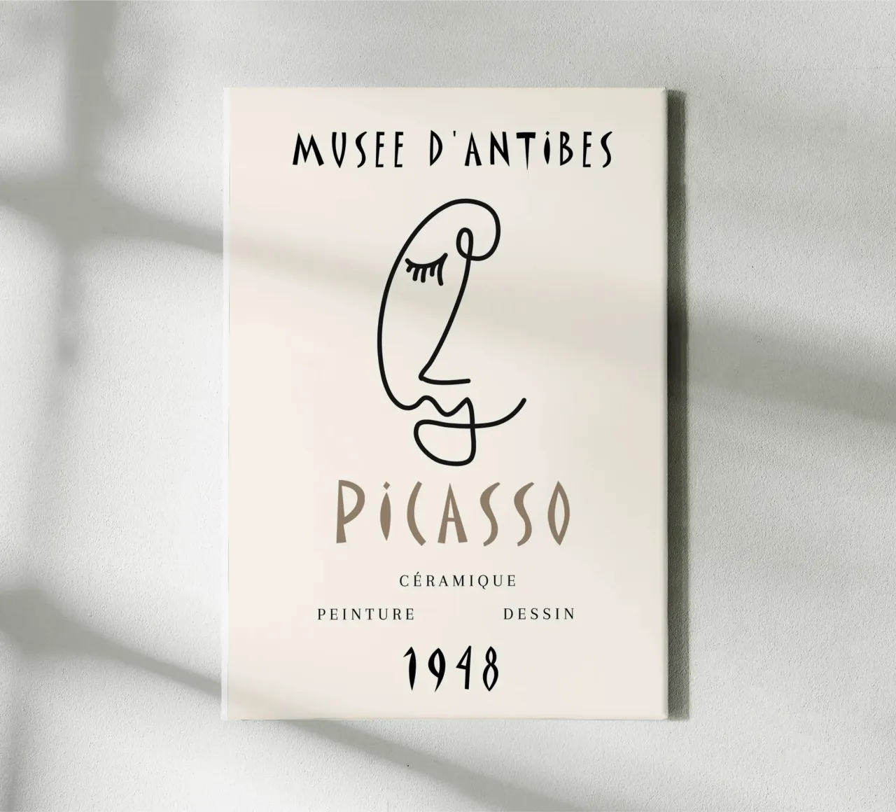 Picasso Musee D'Antibes 1948 Line Face Poster canvas by NorwesClub