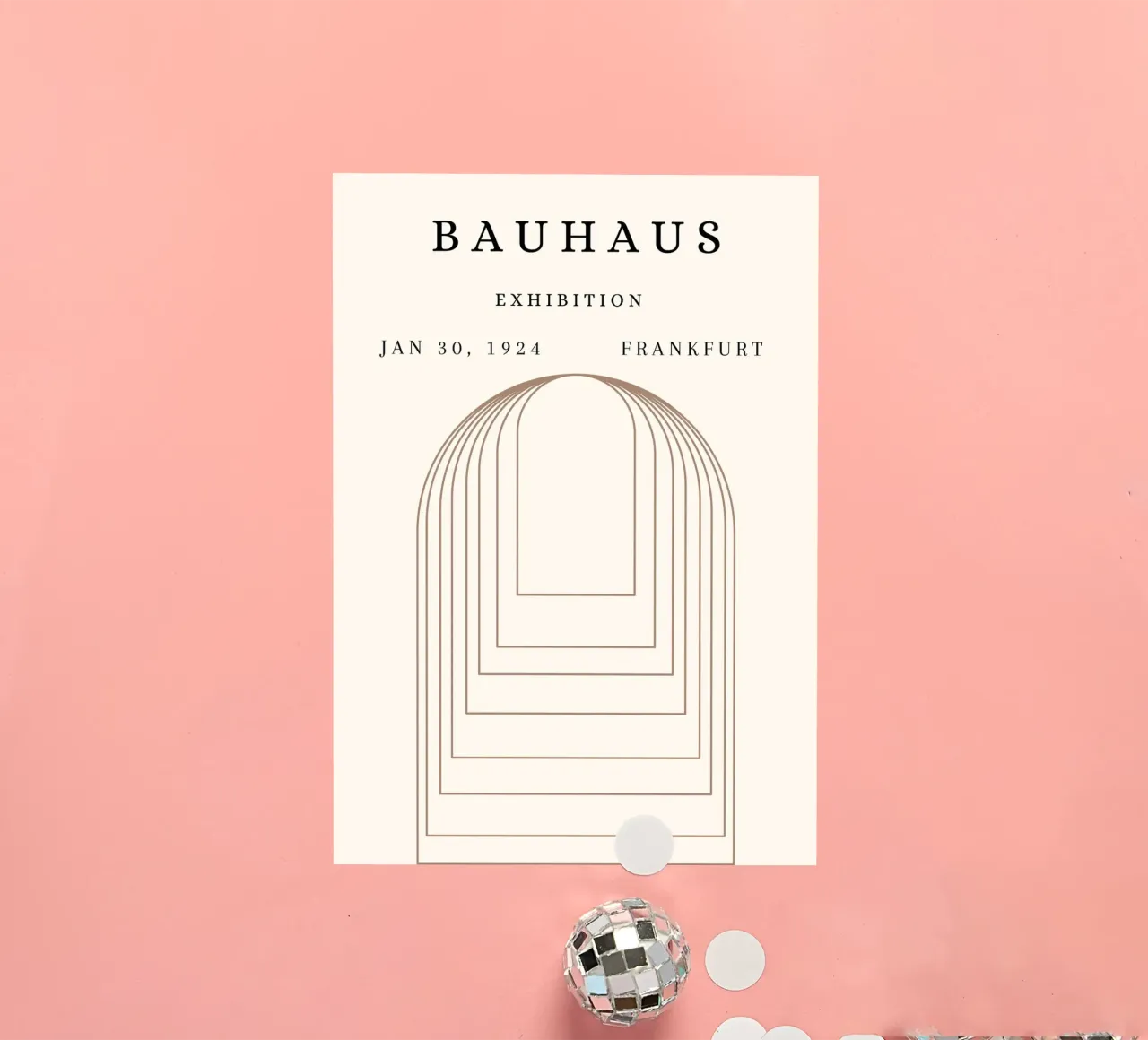 Bauhaus 1924 Geometrische tunnelbogen Poster sticker van NorwesClub