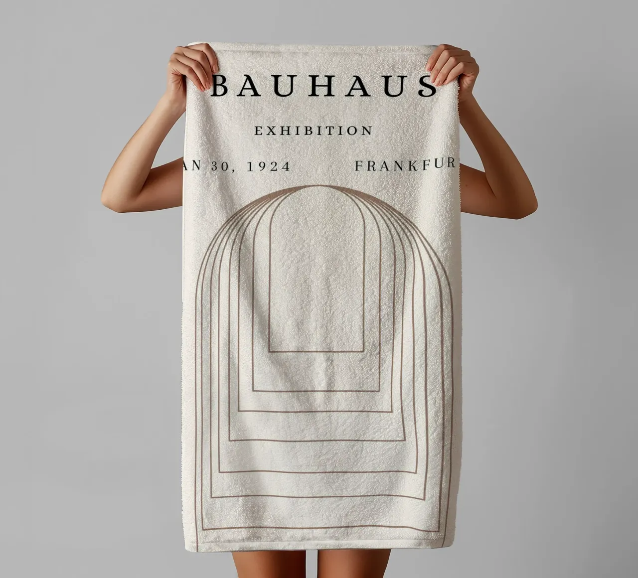 Poster Bauhaus 1924 Archi geometrici di tunnel asciugamano da bagno da NorwesClub