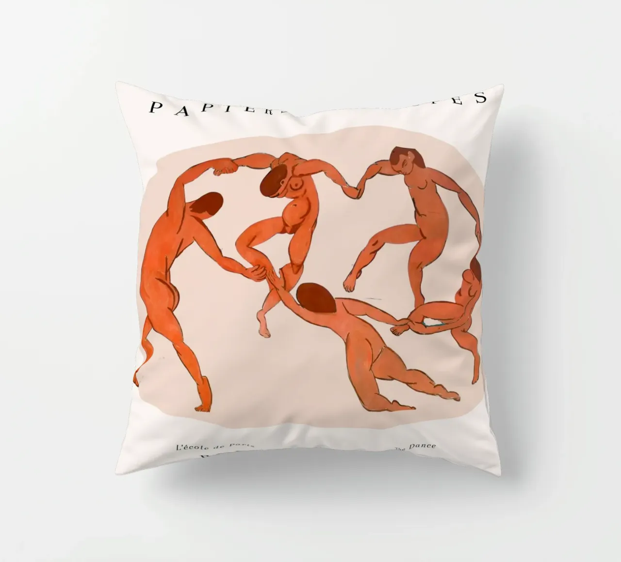 Matisse La Danza Poster iconico con figure arancioni cuscino da NorwesClub