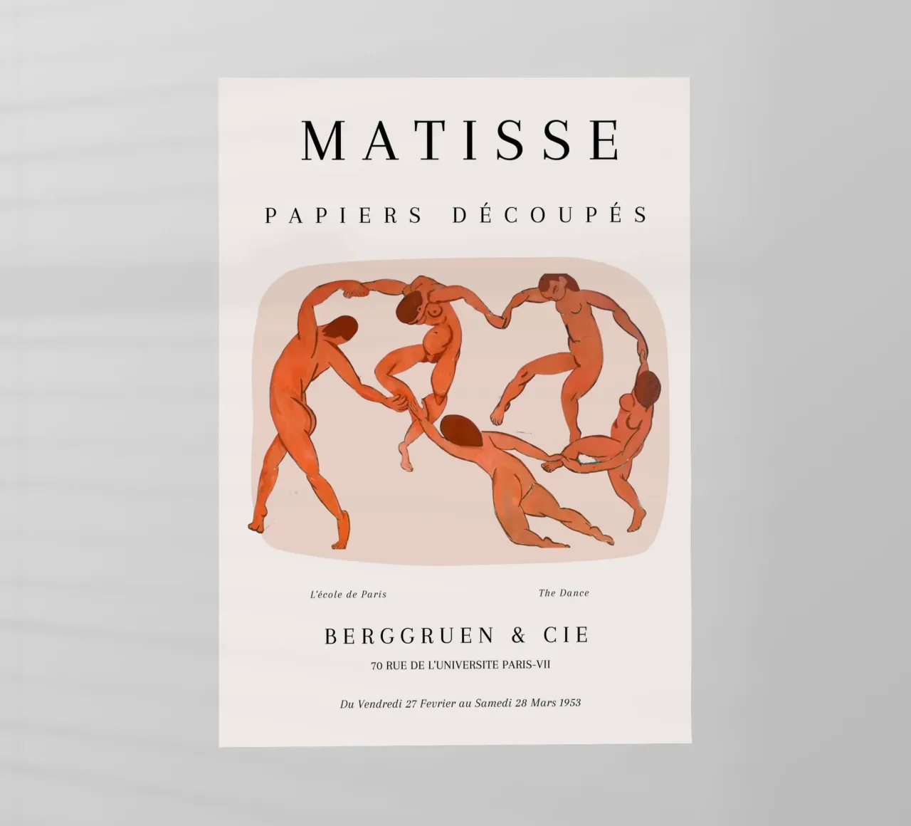 Matisse La Danza Poster iconico con figure arancioni pellicola backlit da NorwesClub