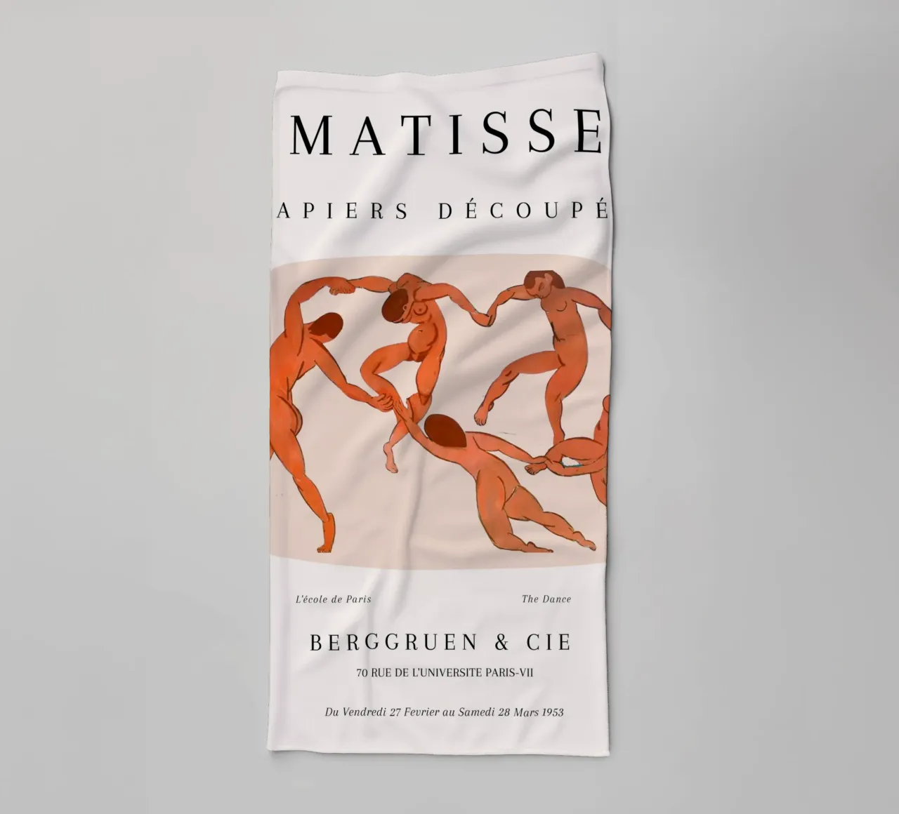 Matisse La Danza Poster iconico con figure arancioni asciugamano da bagno da NorwesClub