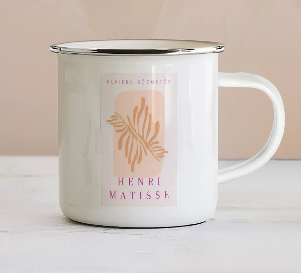Henri Matisse astratto organico ritagliato Papiers Découpés tazza in smalto da NorwesClub