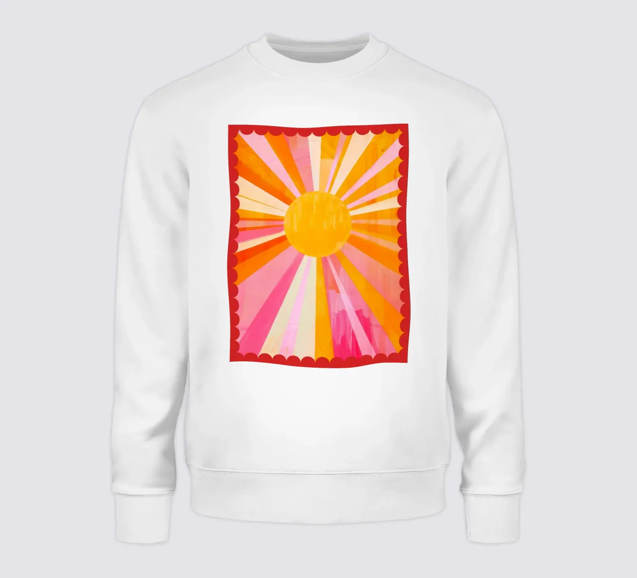 Italy, Soleil Boho Print, Sun Poster, Vibrant Summer Print sweatshirt by DolceVita
