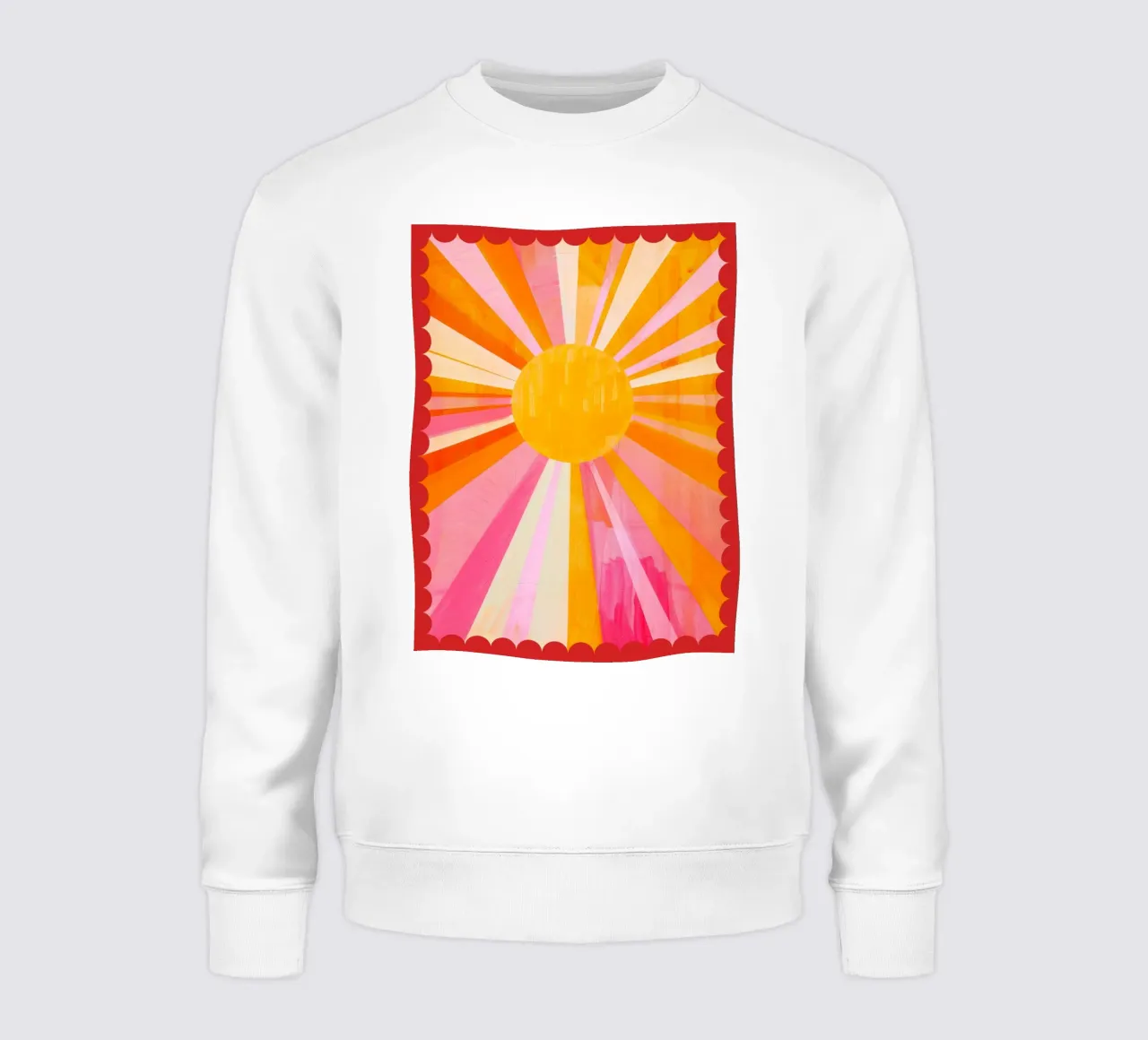 Italy, Soleil Boho Print, Sun Poster, Vibrant Summer Print sweatshirt by DolceVita