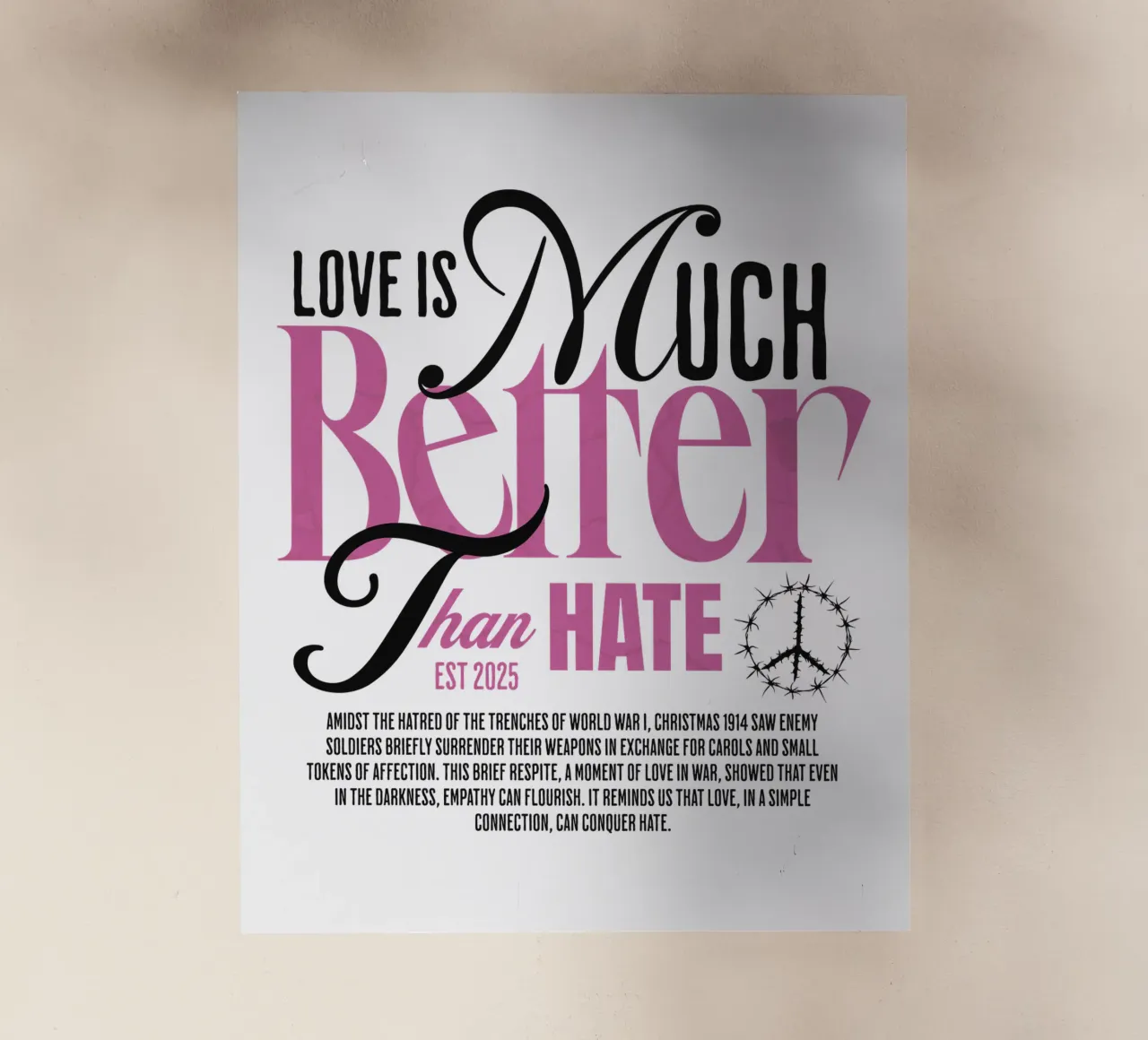 Love is Much Better Than Hate pellicola backlit da artelevenstudio