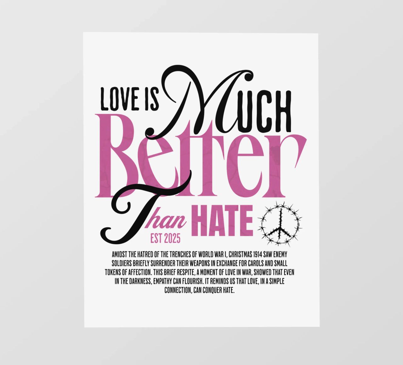 Love is Much Better Than Hate pellicola backlit da artelevenstudio