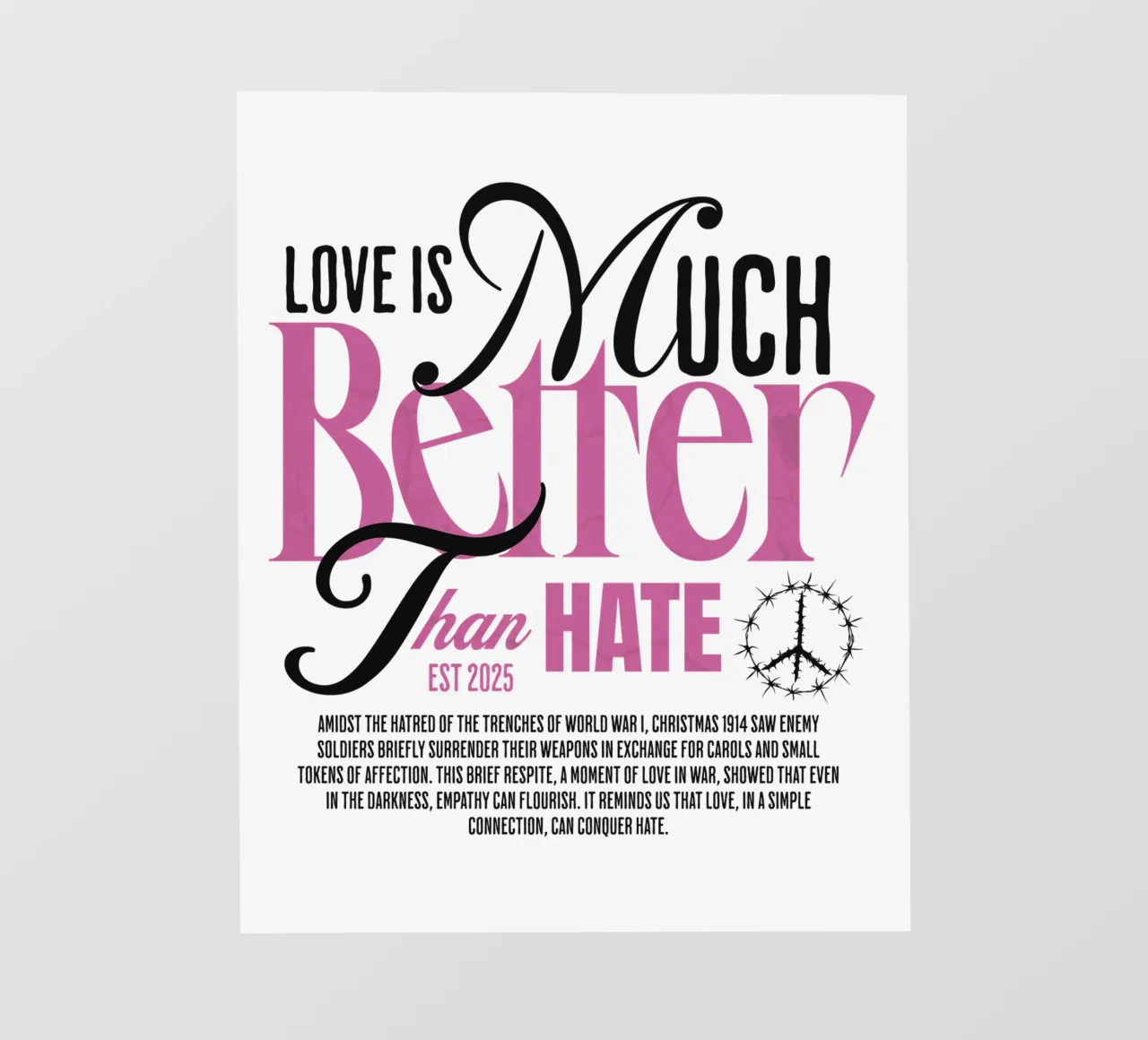 Love is Much Better Than Hate telo in pvc da artelevenstudio