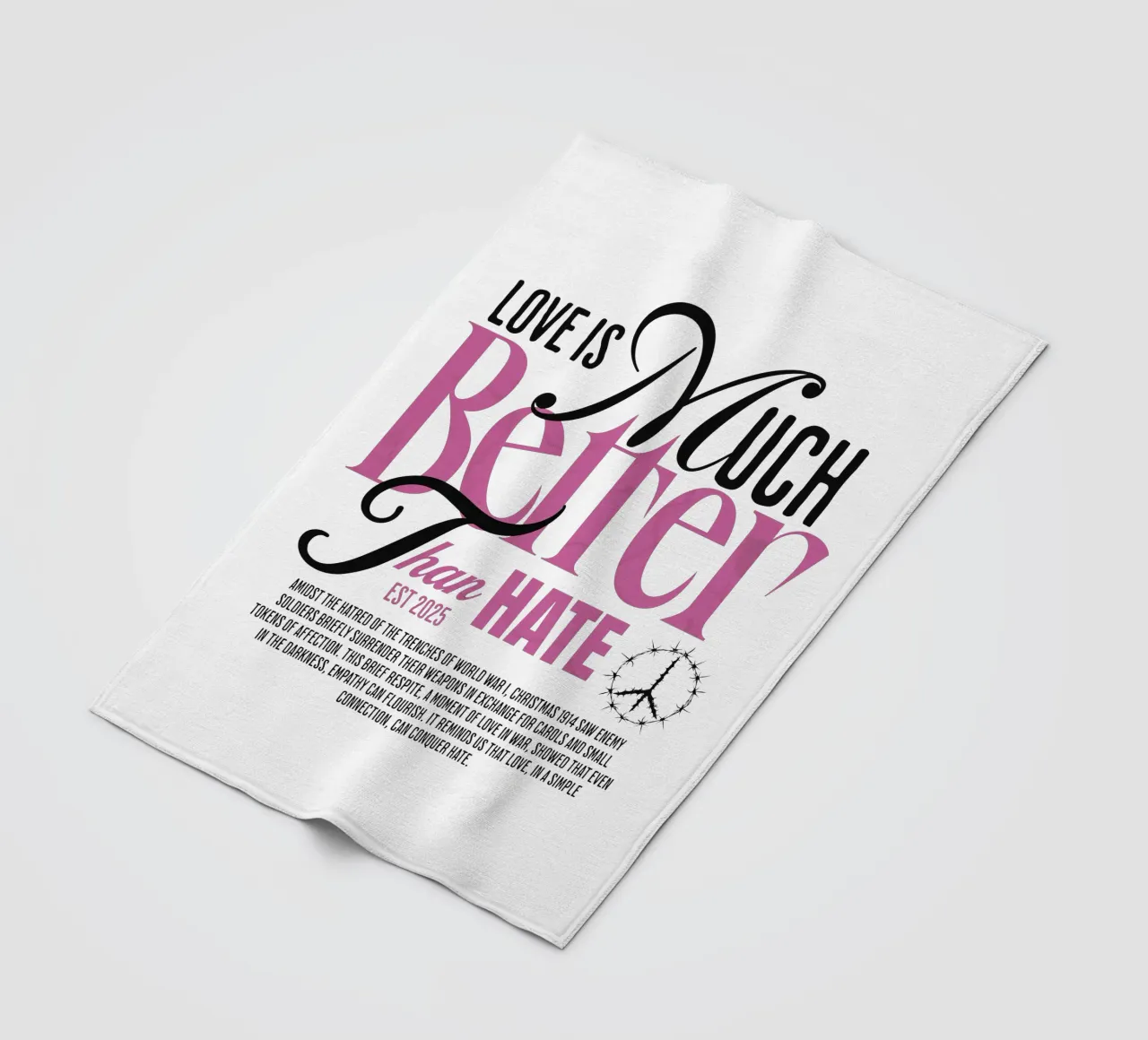 Love is Much Better Than Hate coperta in pile da artelevenstudio