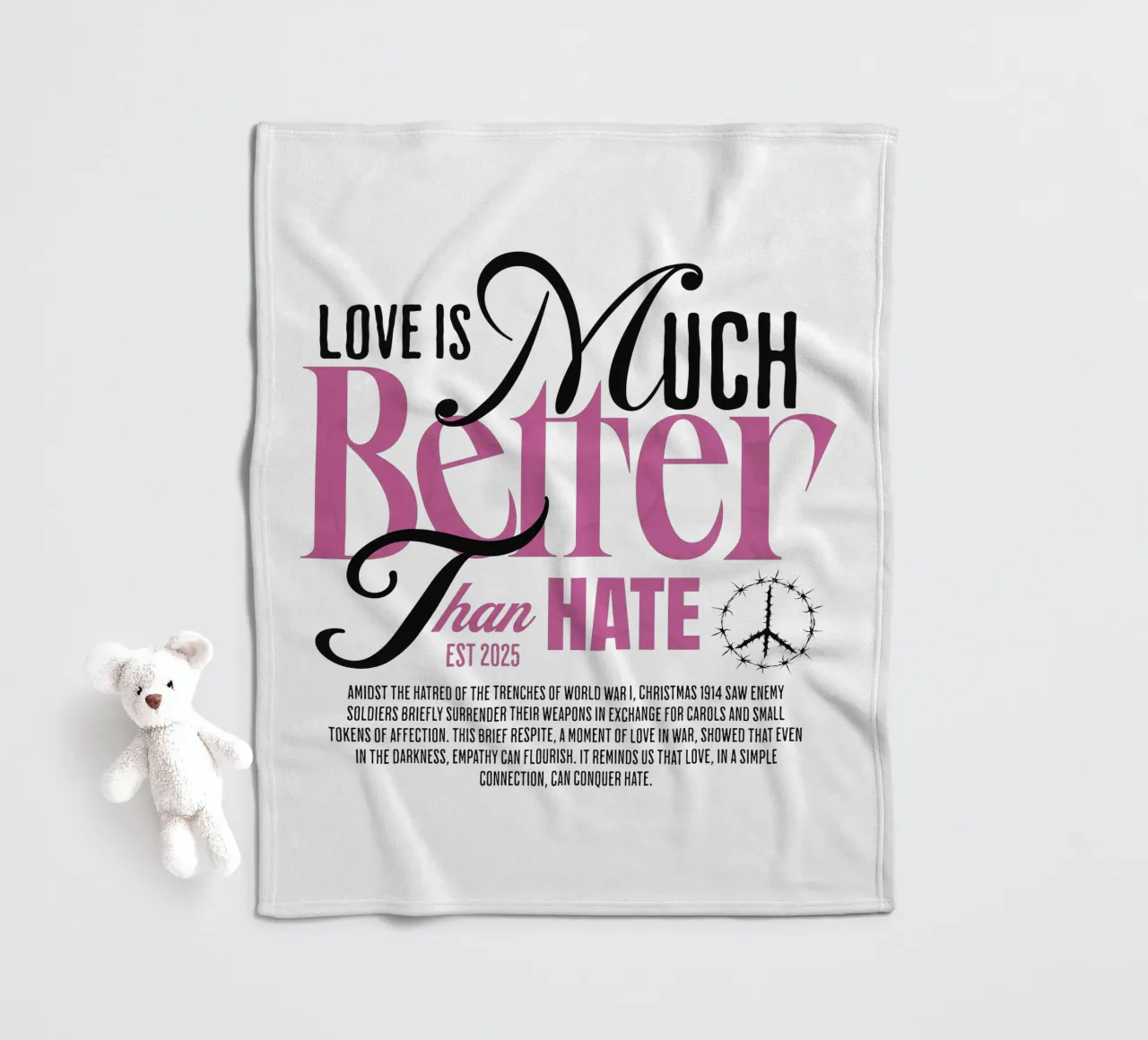 Love is Much Better Than Hate coperta in pile da artelevenstudio