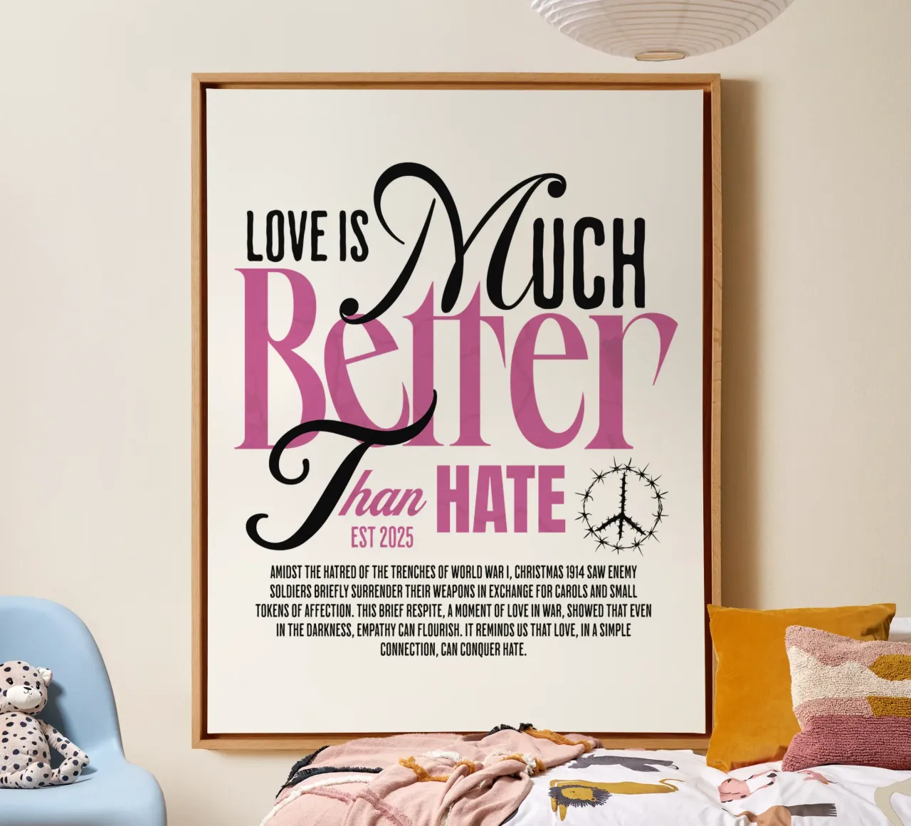 Love is Much Better Than Hate canvas by artelevenstudio