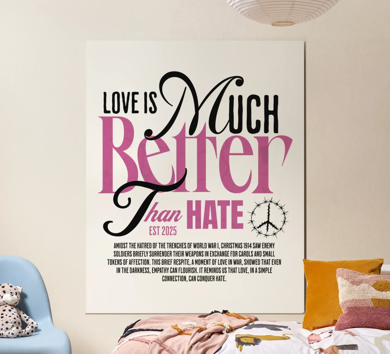 Love is Much Better Than Hate carta hahnemühle da artelevenstudio