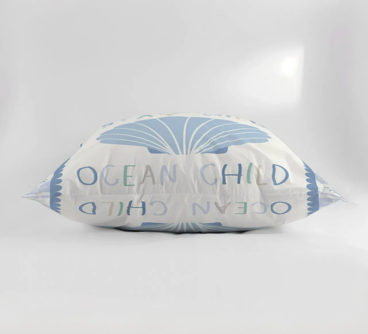 Ocean Child, Playroom Sea Shell Poster, Nursery Print decorative cushion by SunshinePrints