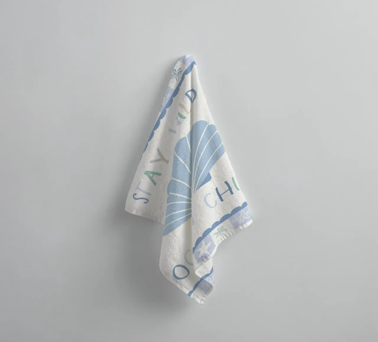 Ocean Child, Playroom Sea Shell Poster, Nursery Print towel by SunshinePrints