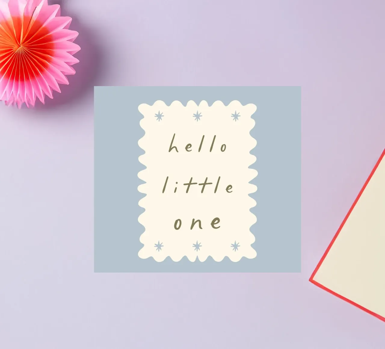 Hallo Kleines, Minimalistischer Druck für Kinderzimmer, Spielzimmer Kunst Sticker von SunshinePrints