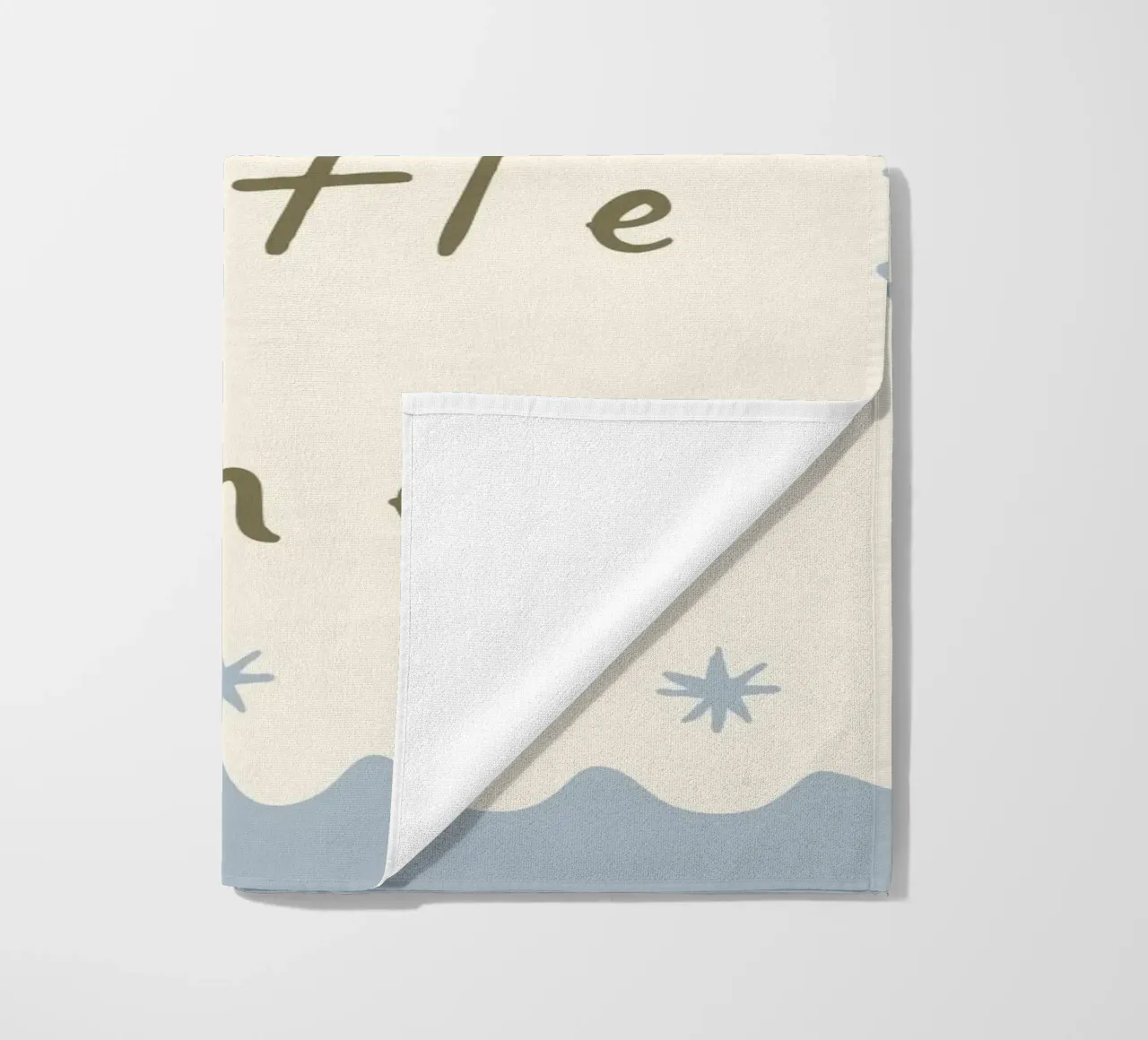 Hello Little One, Minimalist Print for Nursery, Playroom Art beach towel by SunshinePrints