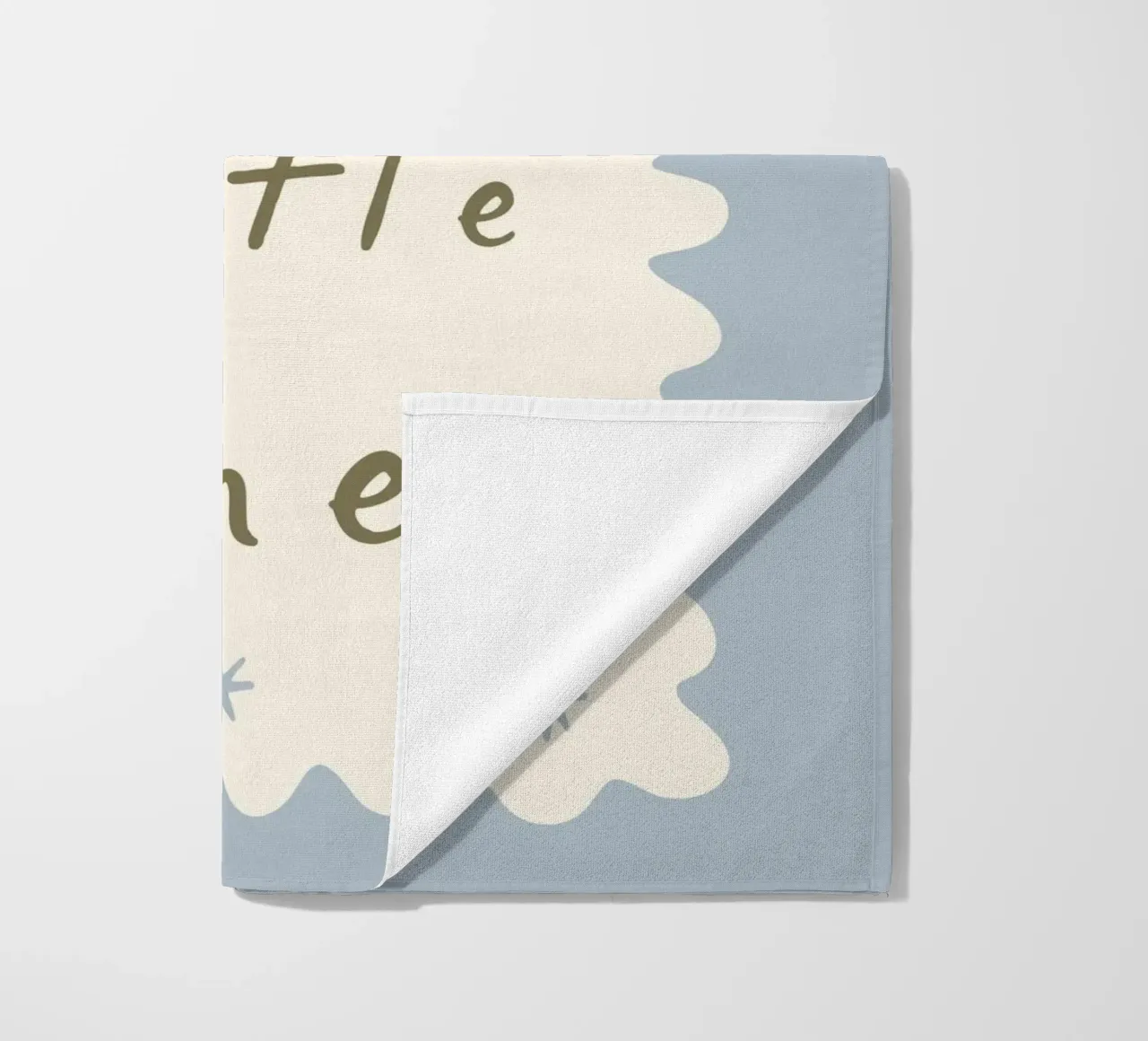 Hello Little One, Minimalist Print for Nursery, Playroom Art beach towel by SunshinePrints