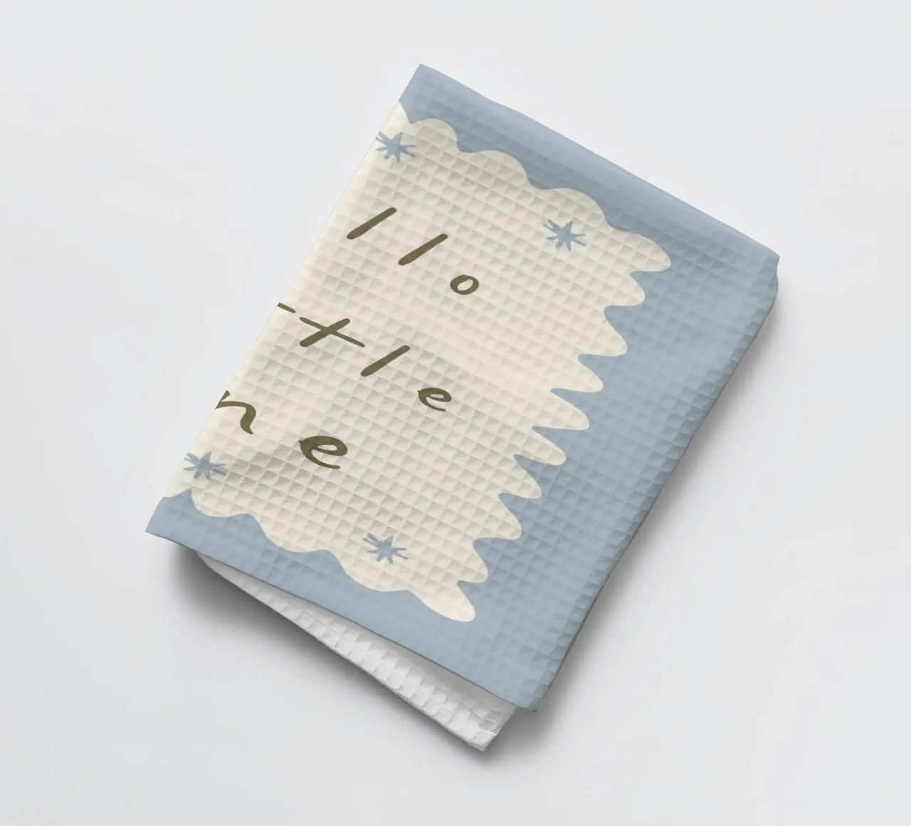 Hello Little One, Minimalist Print for Nursery, Playroom Art tea towel by SunshinePrints