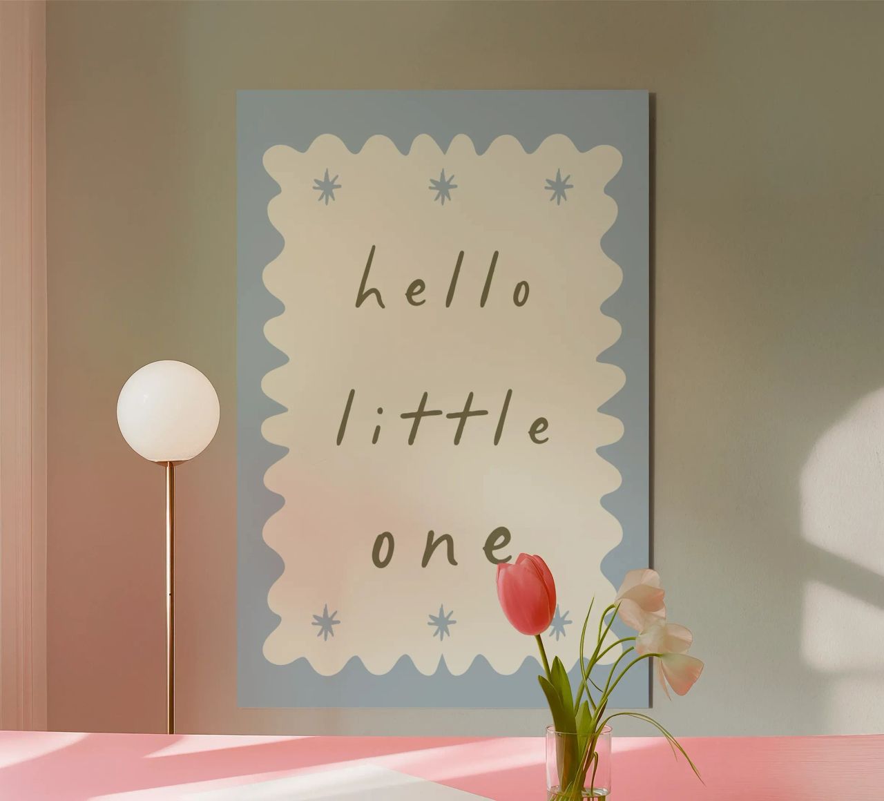Hello Little One, Impression minimaliste pour la chambre d'enfant, Art pour la salle de jeux alu dibond de SunshinePrints