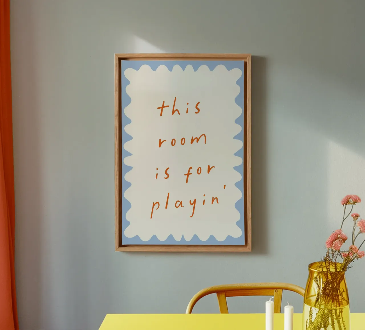 Decoratie speelkamer, Kinderkamer Print, Minimalistische Poster canvas met Baklijst van SunshinePrints