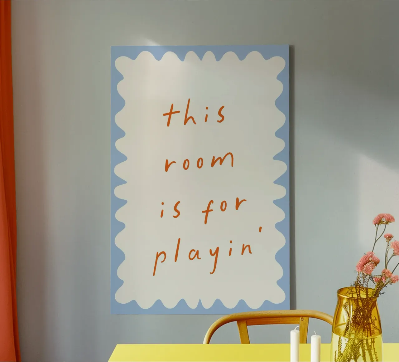 Decoratie speelkamer, Kinderkamer Print, Minimalistische Poster canvas met Baklijst van SunshinePrints